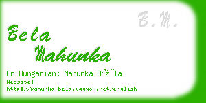 bela mahunka business card